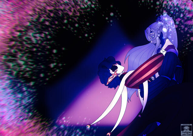 duo with rendering + abstract bg